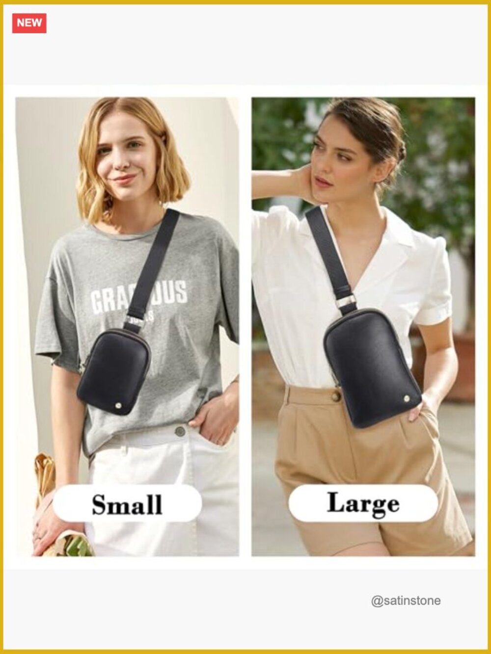 Anti Theft Crossbody Bag with RFID Blocking, Vegan Leather Sling Purse - Picture 2 of 7